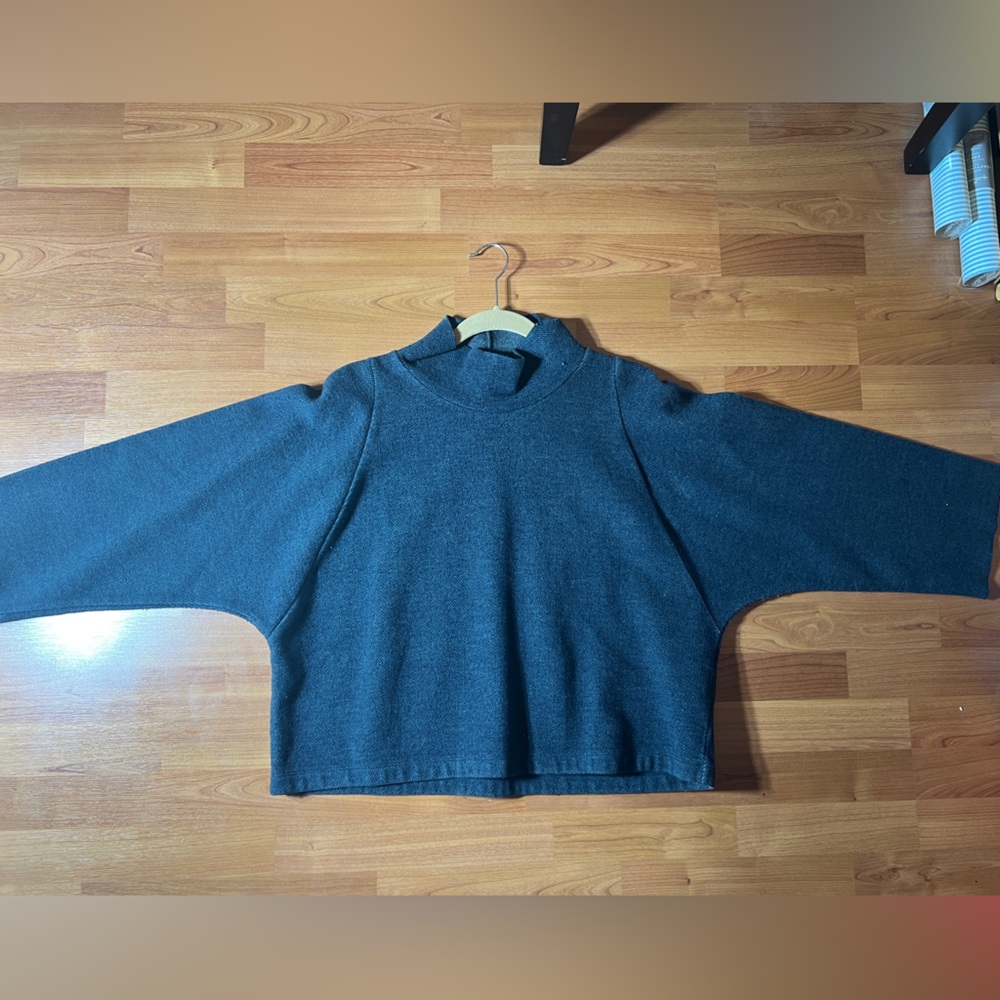Navy Batwing Sleeve Sweater